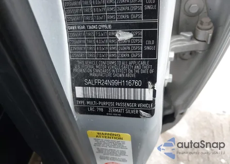 2009 Land Rover Lr2 Hse из США, поврежденный, VIN SALFR24N99H116760